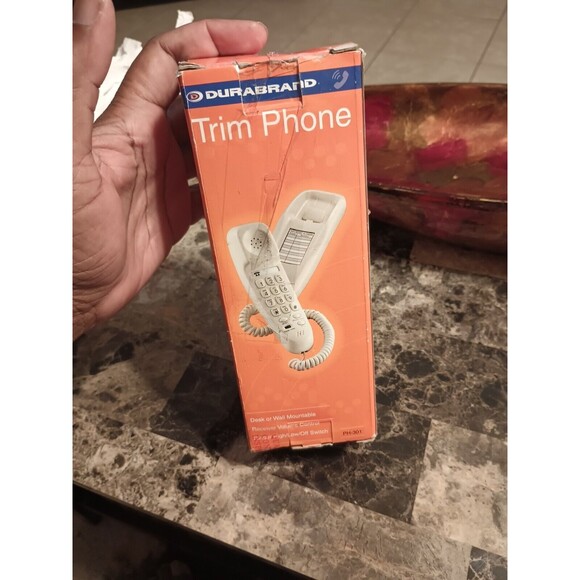 DURABRAND Orange Trim Phone Desk Wall Mount Redial Mute Ringer Switch PH-301 - Picture 1 of 3